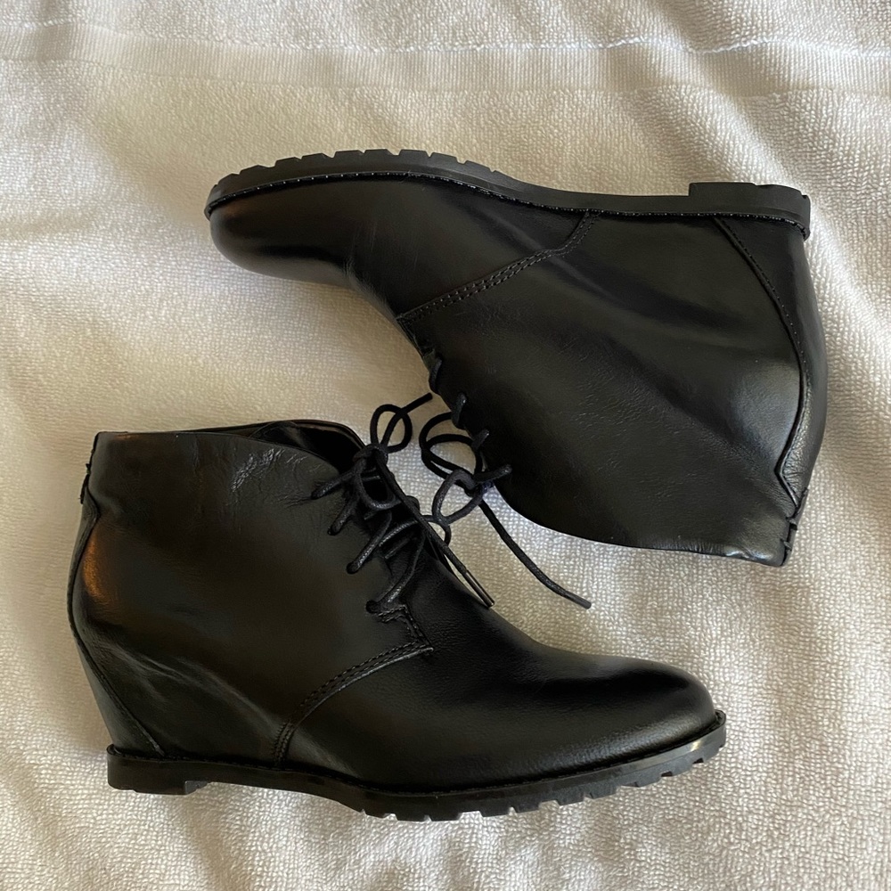 Franco Sarto leather wedge booties